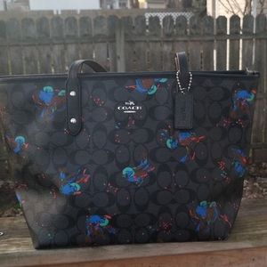 Coach birdie zip top tote